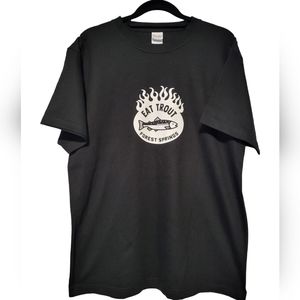 Eat Trout Forest Spring Men's Black T-Shirt Size Large.